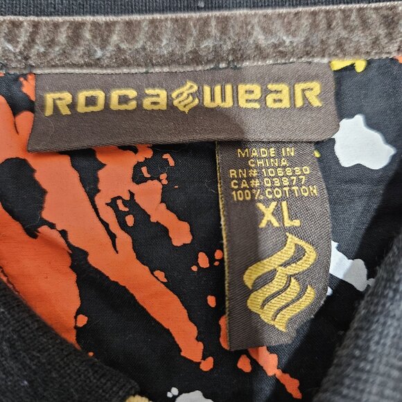 Rocawear Shirt Mens XL Black Yellow Splatter Paint NYC Chapter Pocket Hip Hop - Picture 12 of 14